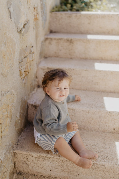 Leevje Leinenshorts "Blue Stripes"
