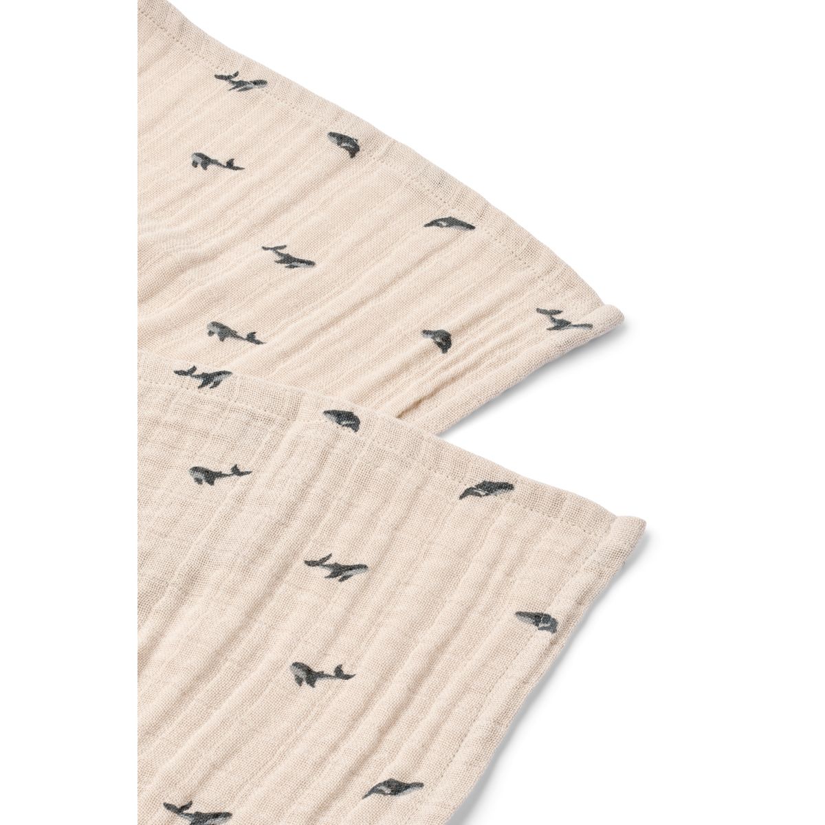 Liewood Mulltücher 2er-Pack – Bio-Baumwolle – Mini Whale / Sandy