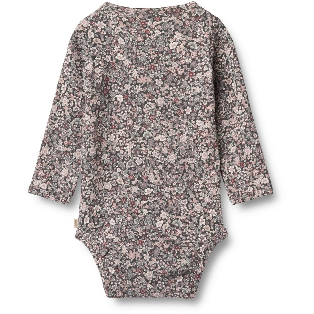 Wheat Langarmbody Liv "Purple Stone Flowers"