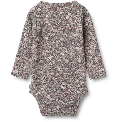 Wheat Langarmbody Liv "Purple Stone Flowers"