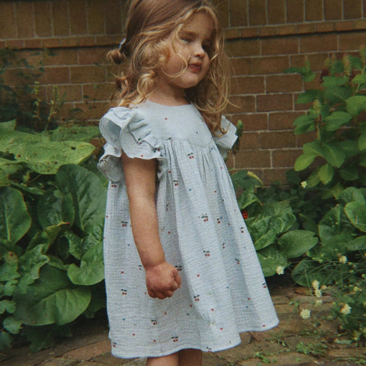 Konges Sløjd Dress Coco "Cherry Blue Coeur"