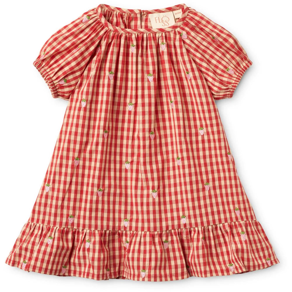 Flöss Kleid Molly "Pineberry" – Erdbeer Kleid Vichy Karo