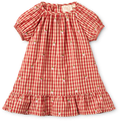 Flöss Kleid Molly "Pineberry" – Erdbeer Kleid Vichy Karo