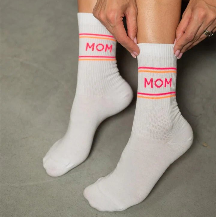 MDMD Socken "Mom" Neon/Weiß