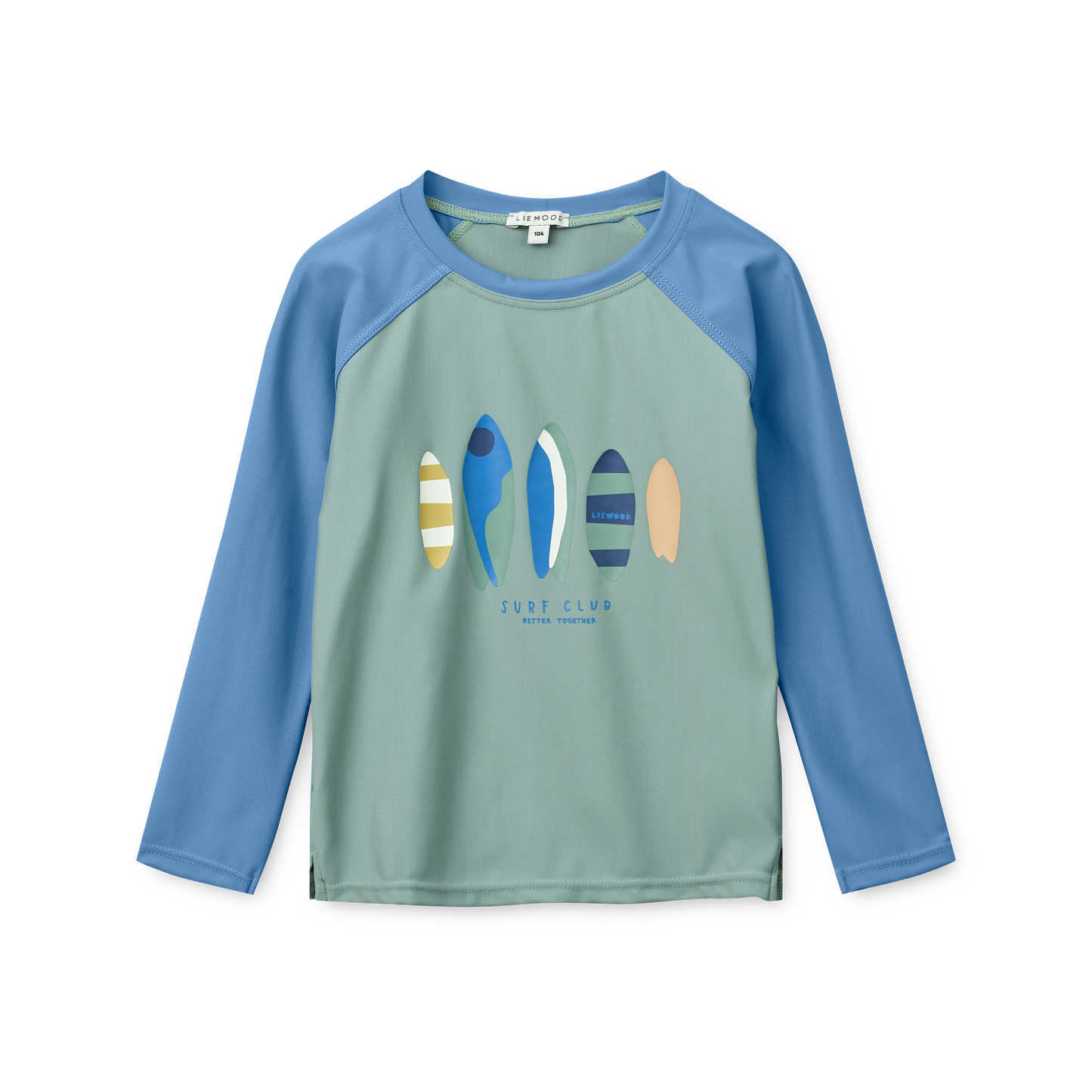 Liewood Langarm-Badeshirt Noah "Boards Light Peppermint" mit UV 40+