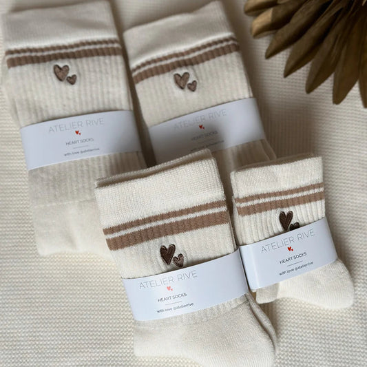 Atelier Rive Heart Socks Hazel "Cream"