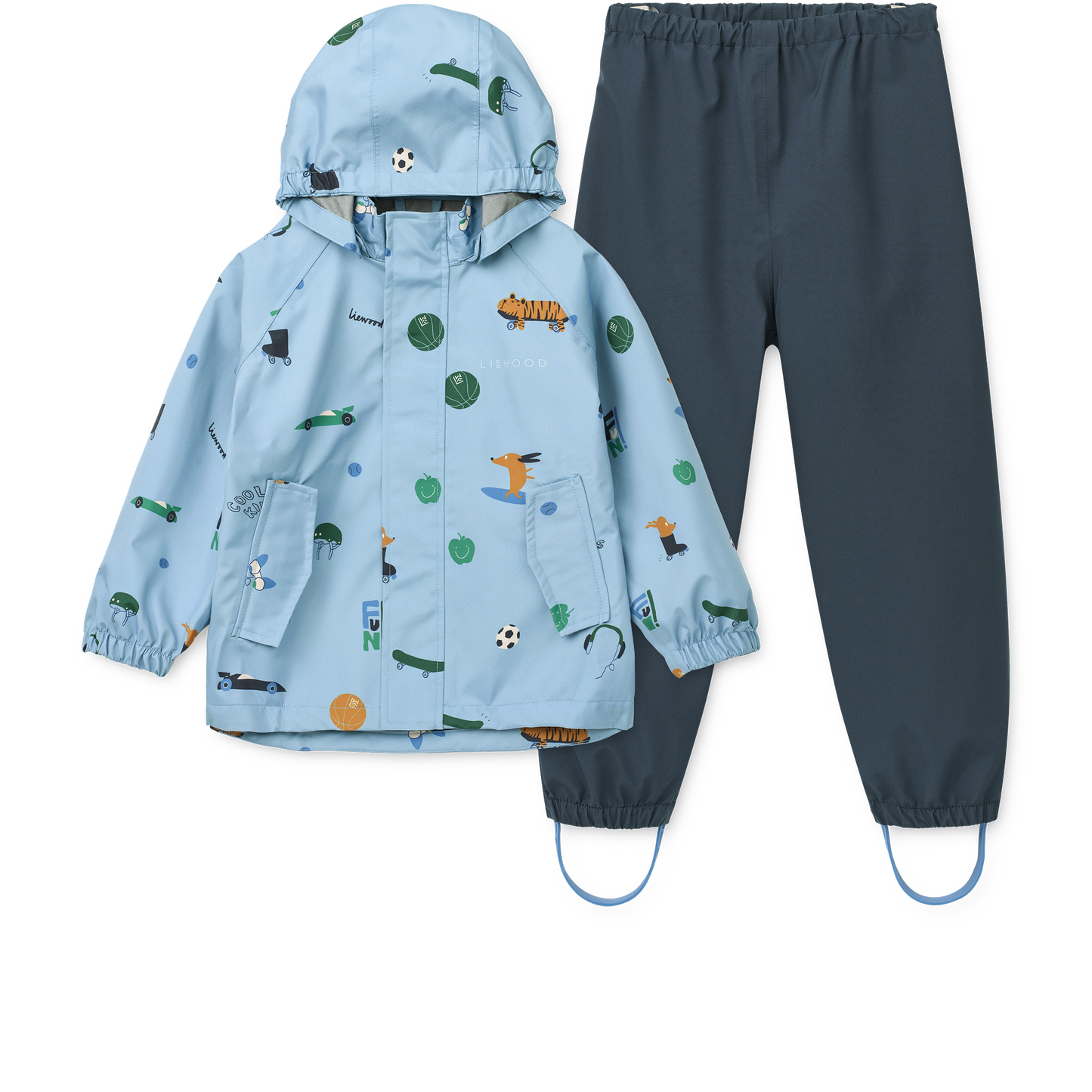 Liewood Regenbekleidungsset Pedia "Fun / Beach blue"