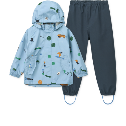Liewood Regenbekleidungsset Pedia "Fun / Beach blue"