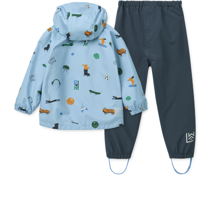 Liewood Regenbekleidungsset Pedia "Fun / Beach blue"