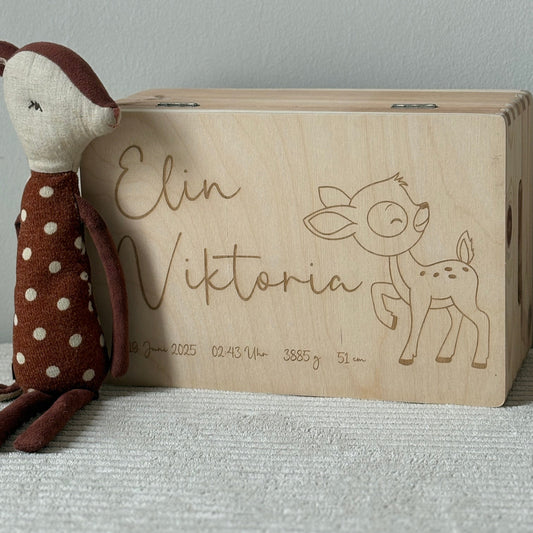 Erinnerungskiste aus Holz "Rehkitz"