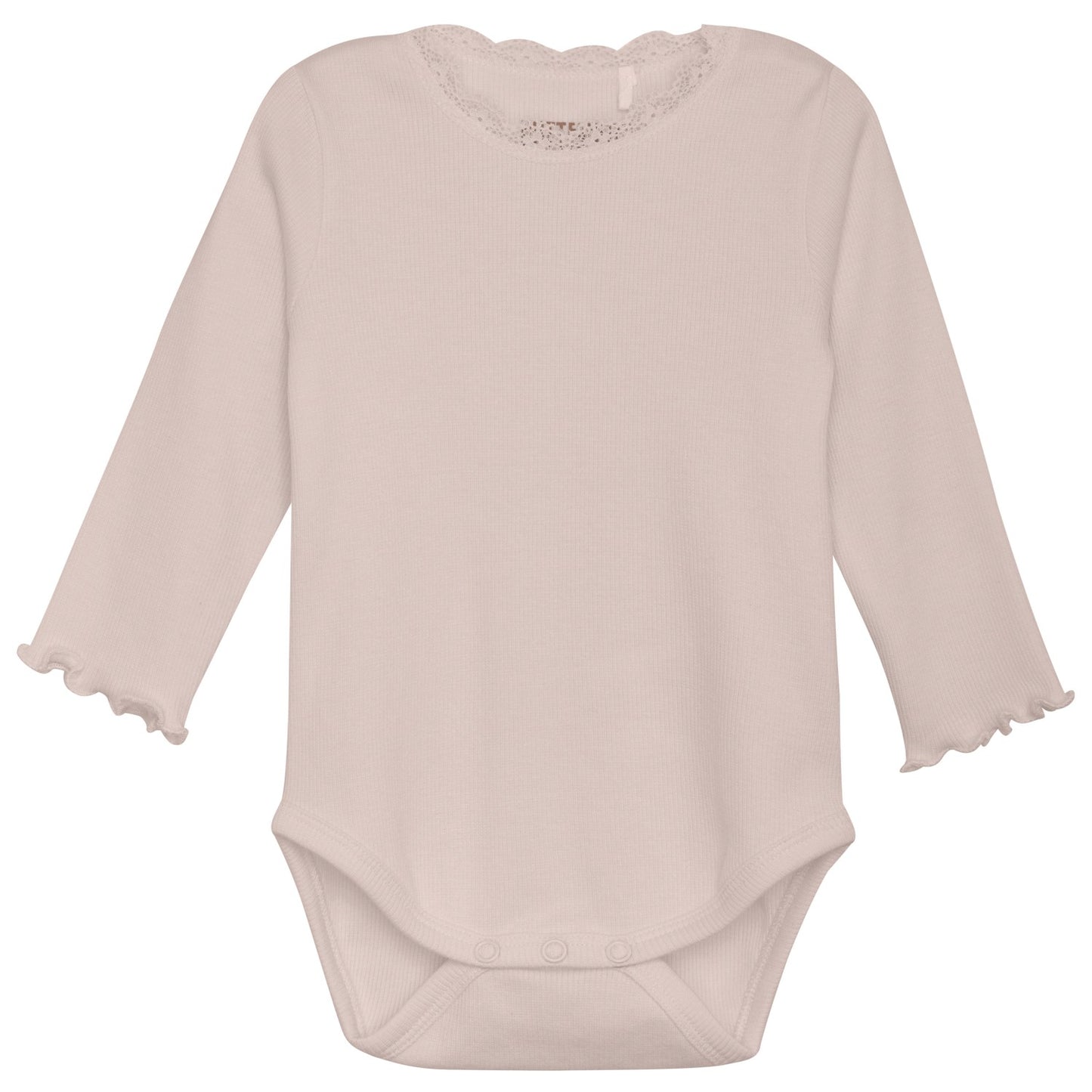 Huttelihut gerippter Langarmbody - Sepia Rose