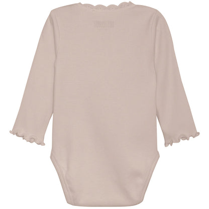 Huttelihut gerippter Langarmbody - Sepia Rose