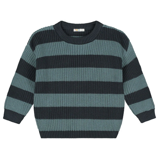 Yuki Chunky Knitted Sweater - Blue Monday