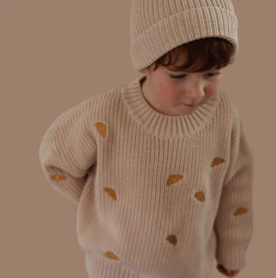 VacVac Strickpullover Croissants - Narbonne "Mist Fawn"