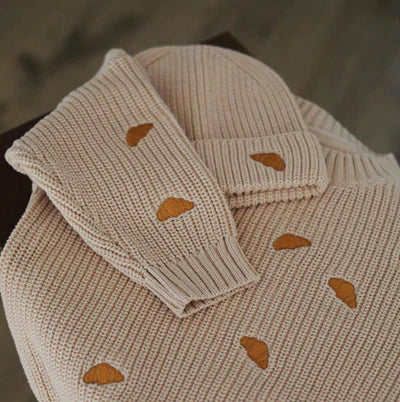 VacVac Strickpullover Croissants - Narbonne "Mist Fawn"