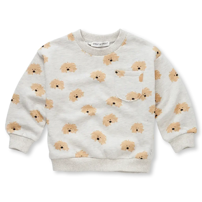 Sproet & Sprout Sweater Moustache Dog-Print
