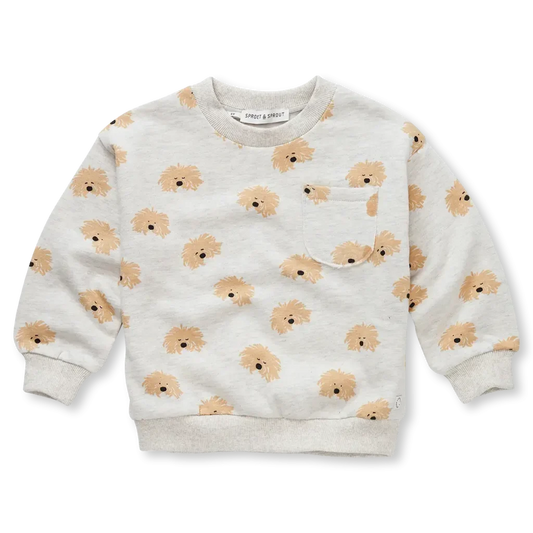 Sproet & Sprout Sweater Moustache Dog-Print