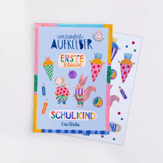Frau Ottilie wasserfeste Aufkleber - Schulkind