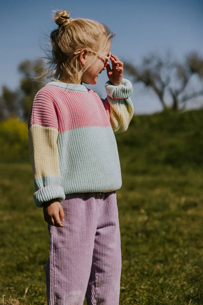 Yuki Strickpullover Color Block "Sticky Candy"