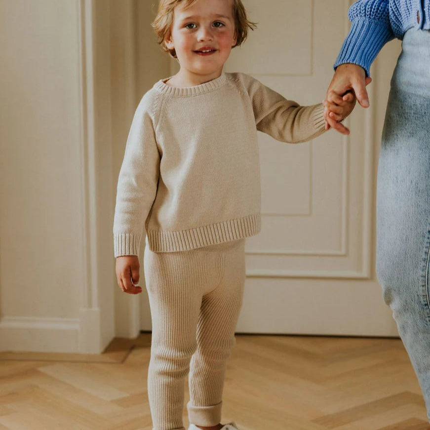 Yuki Leggins Fine Rib "Cream"