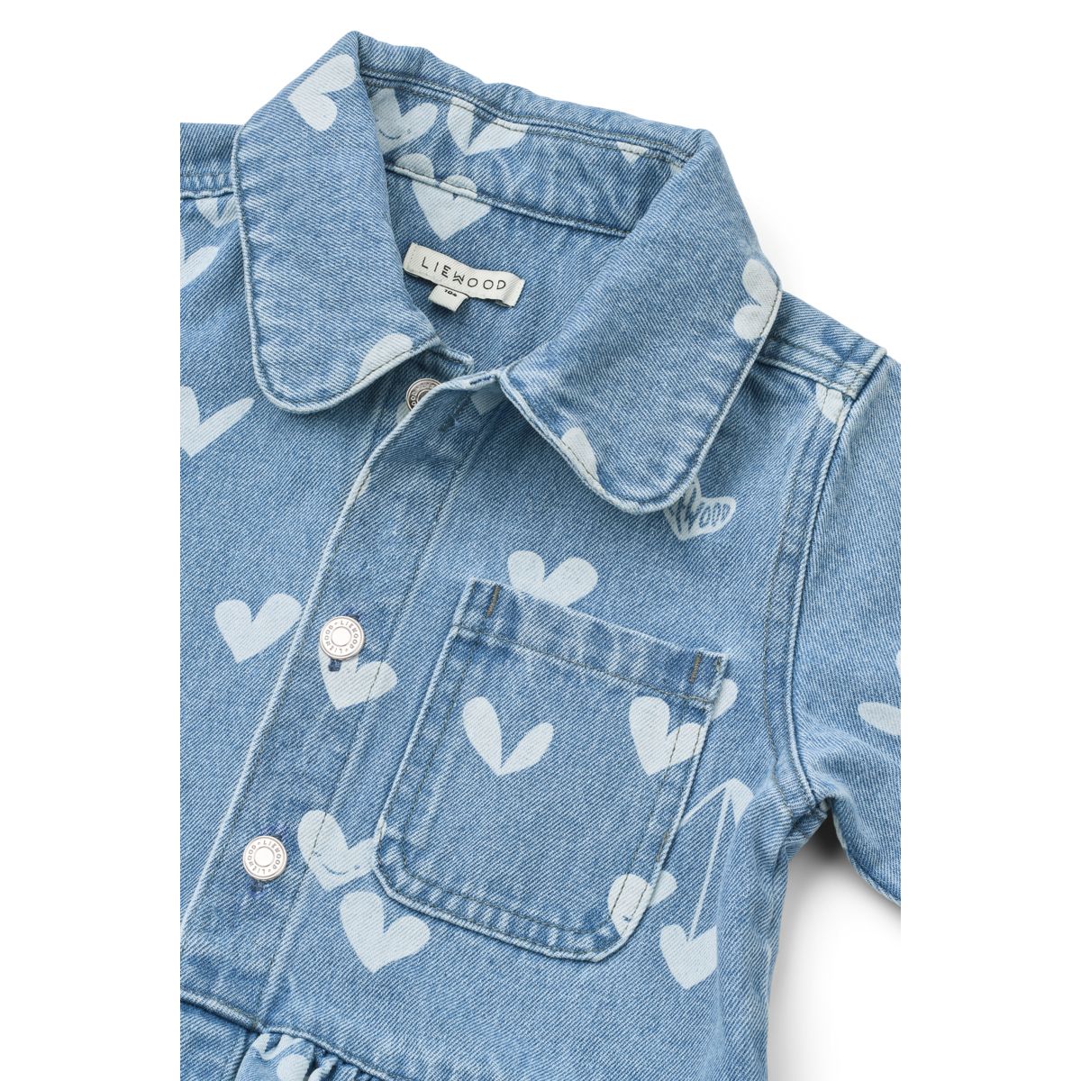 Liewood Kinder Jeanshemd Kenza "Sweethearts / Light Blue Denim"