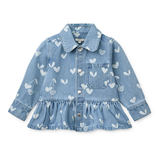 Liewood Kinder Jeanshemd Kenza "Sweethearts / Light Blue Denim"