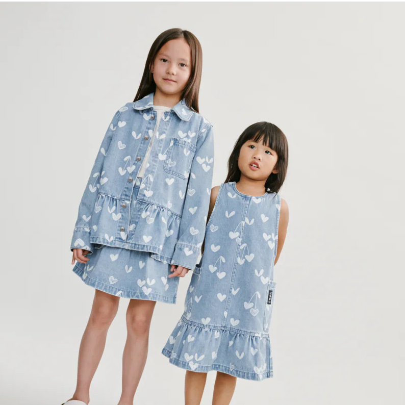 Liewood Kinder Jeanshemd Kenza "Sweethearts / Light Blue Denim"