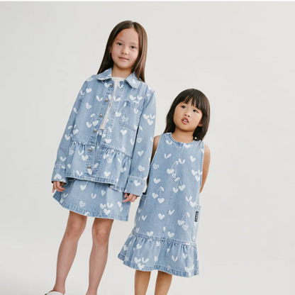Liewood Kinder Jeanshemd Kenza "Sweethearts / Light Blue Denim"