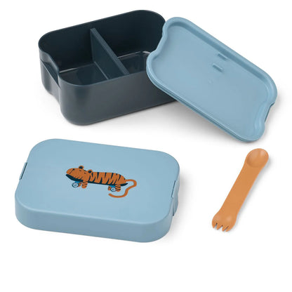Liewood Lunchbox Kamil "Tiger / Beach blue"