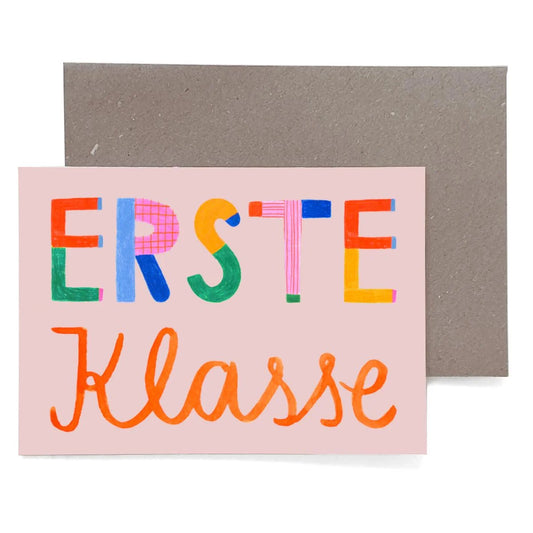 Frau Ottilie Postkarte "Erste Klasse"