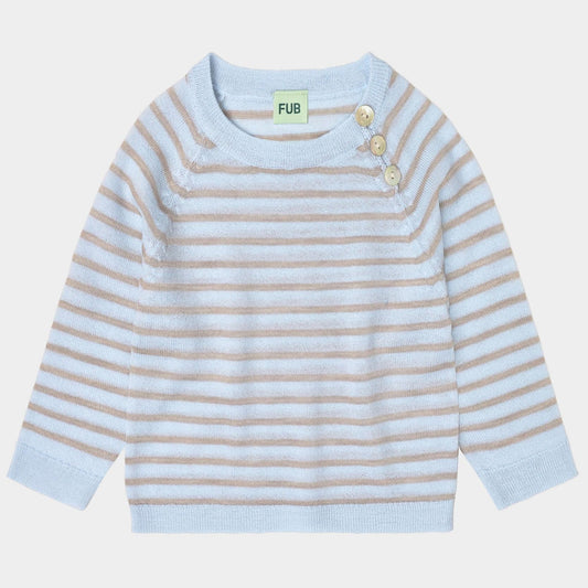 FUB Gestreiftes Langarmshirt "Blue/Oat Melange"