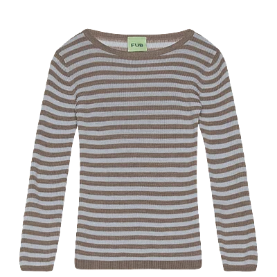 FUB Baby Rib LS Shirt Wolle „Hazel Melange/Ice“