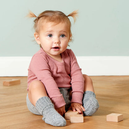 GoBabyGo Rutschfeste Socken aus Alpakawolle "Grey Melange"