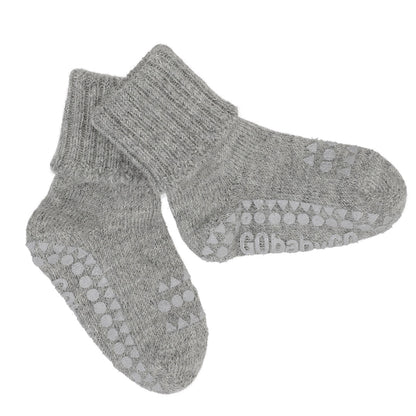 GoBabyGo Rutschfeste Socken aus Alpakawolle "Grey Melange"