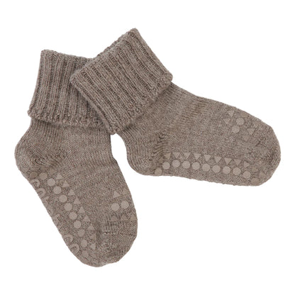 GoBabyGo Rutschfeste Socken aus Alpakawolle "Walnut"