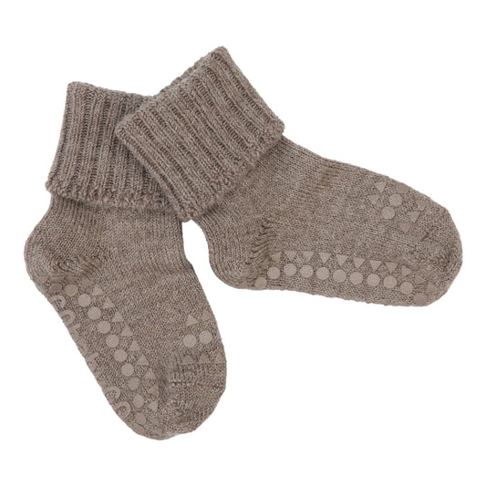 GoBabyGo Rutschfeste Socken aus Alpakawolle "Walnut"