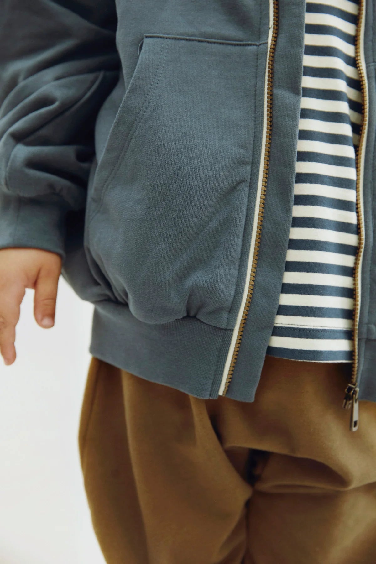 Gray Label Kapuzenstrickjacke mit Reißverschluss "Blue Grey"