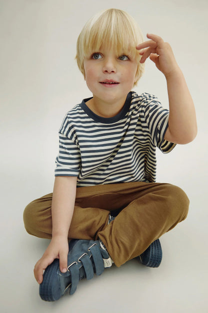 Gray Label Oversized T-Shirt kurzarm "Blue Grey - Cream"