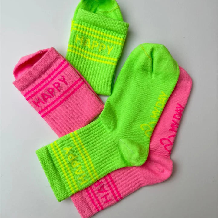 MDMD Socken Happy Neon Pink
