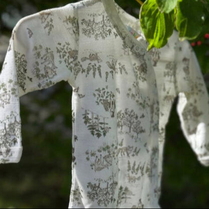 Joha Langarmbody mit seitlicher Knopfleiste aus Wolle-Seide "Off White"