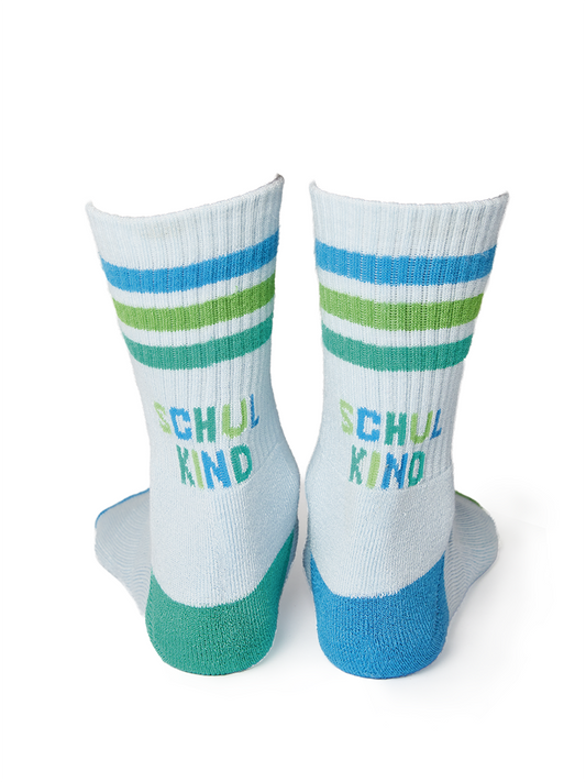 GRAFIK WERKSTATT Socken Schulkind - blau/grün