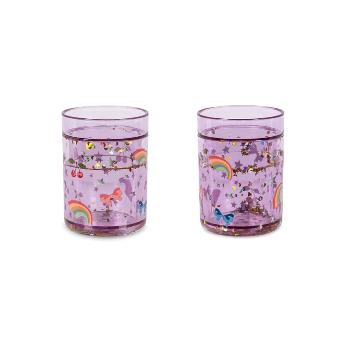 Konges Slojd Glitzer Becher – 2er-Pack "Rainbow Twinkle"