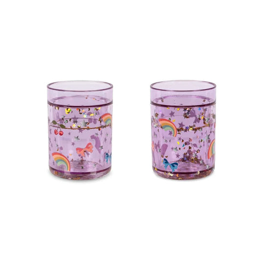 Konges Slojd Glitzer Becher – 2er-Pack "Rainbow Twinkle"