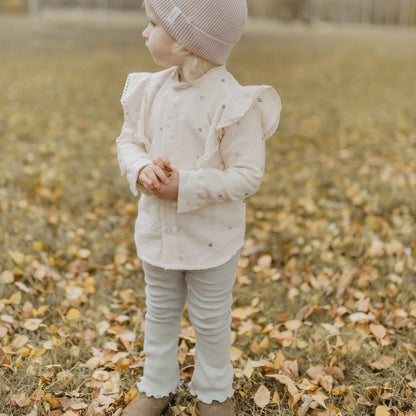 Leevje Schlag-Leggings „Soft Green“ – mit Schleife aus Bio-Baumwolle