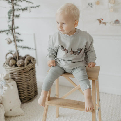 Leevje Oversized Sweatshirt Dackel "Soft Green"