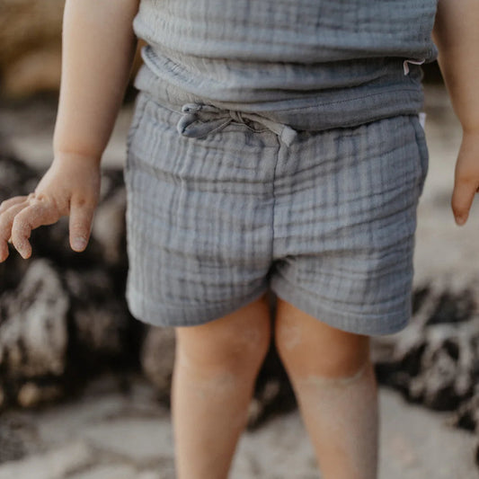 Leevje Musselin-Shorts "Blue"
