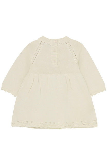 Huttelihut Strickkleid mit langen Ärmeln – Antique White