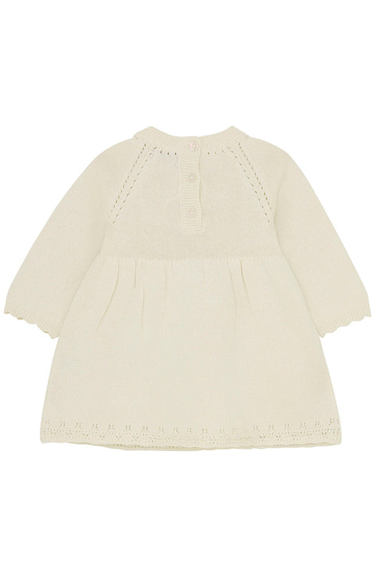 Huttelihut Strickkleid mit langen Ärmeln – Antique White