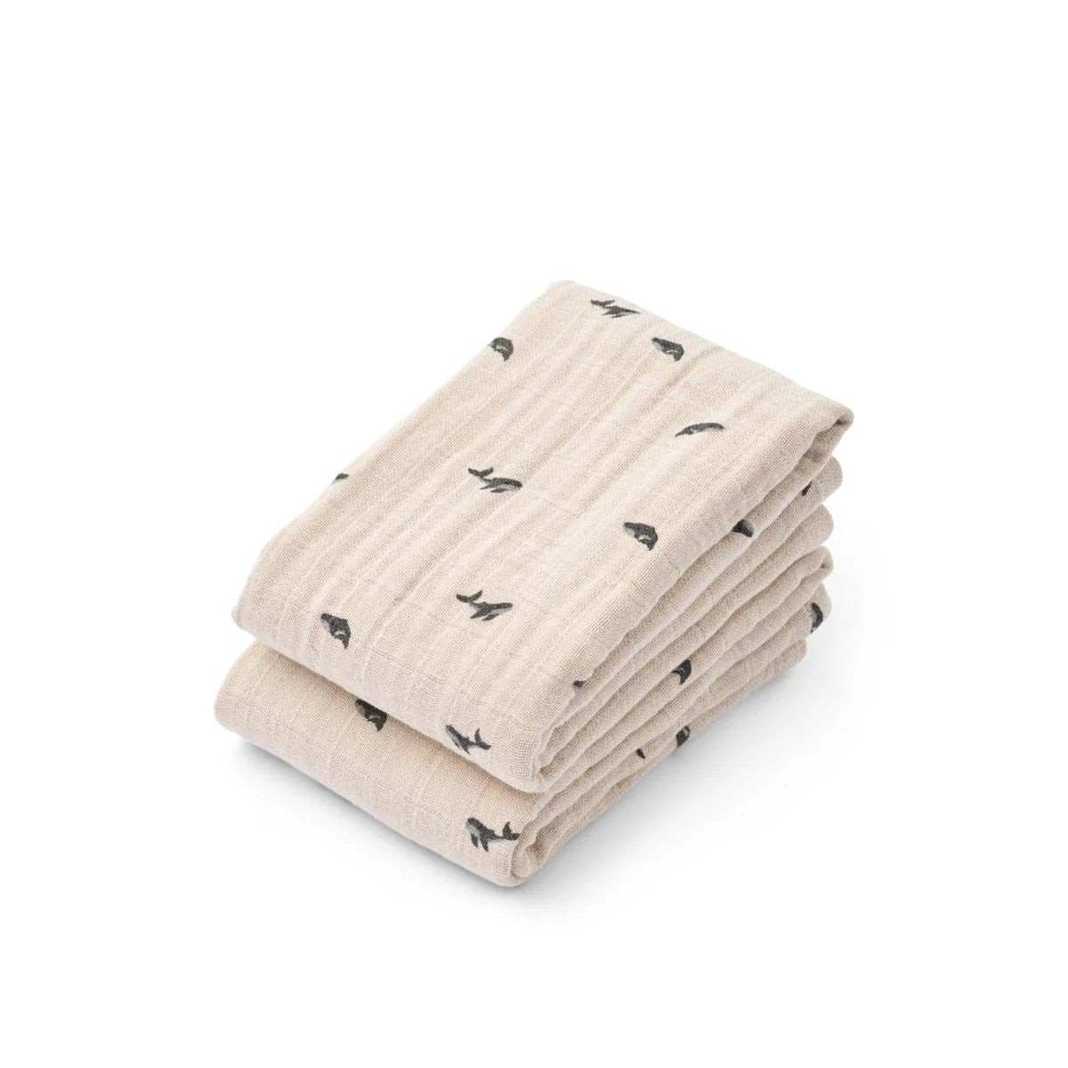 Liewood Mulltücher 2er-Pack – Bio-Baumwolle – Mini Whale / Sandy