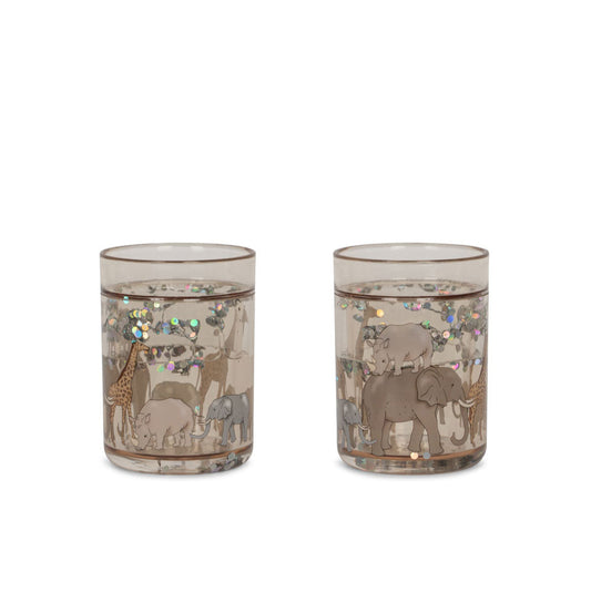 Konges Slojd Glitzer Becher – 2er-Pack "Safari"
